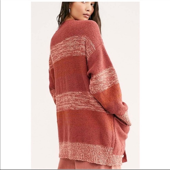 Free People Southport Beach Striped Long Cardigan - Picture 1 of 15